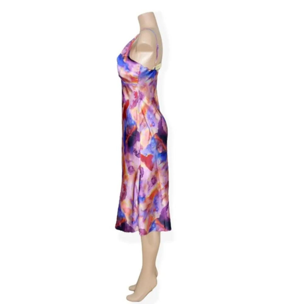 Anthro BHLDN Hazel Printed Stretch Satin Midi Dress M Sold Out Online! - Picture 4 of 10